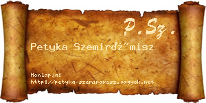 Petyka Szemirámisz névjegykártya
